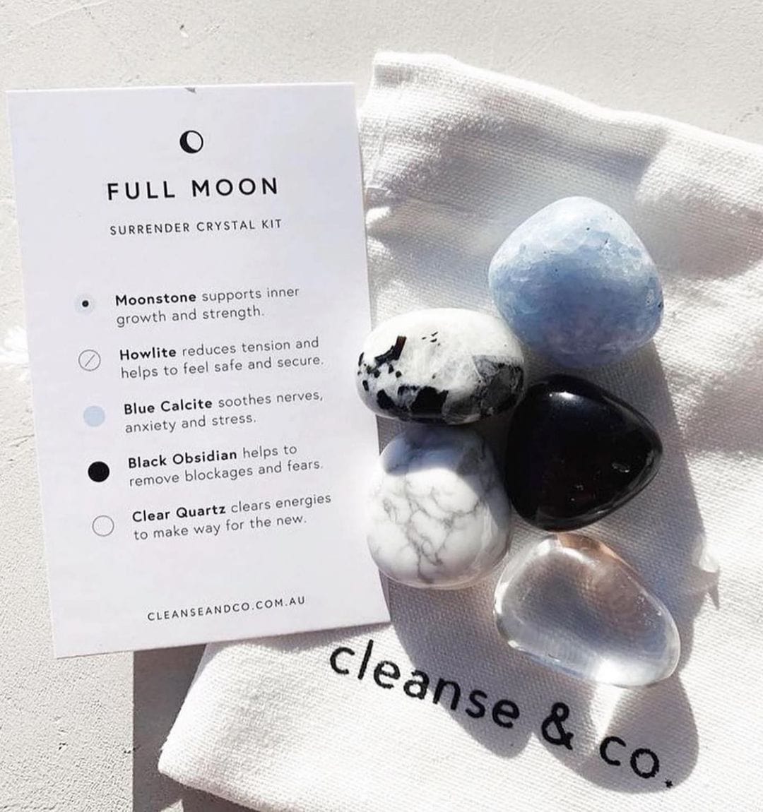 Full Moon Crystal Kit – Surrender crystal kit cleanse & co.