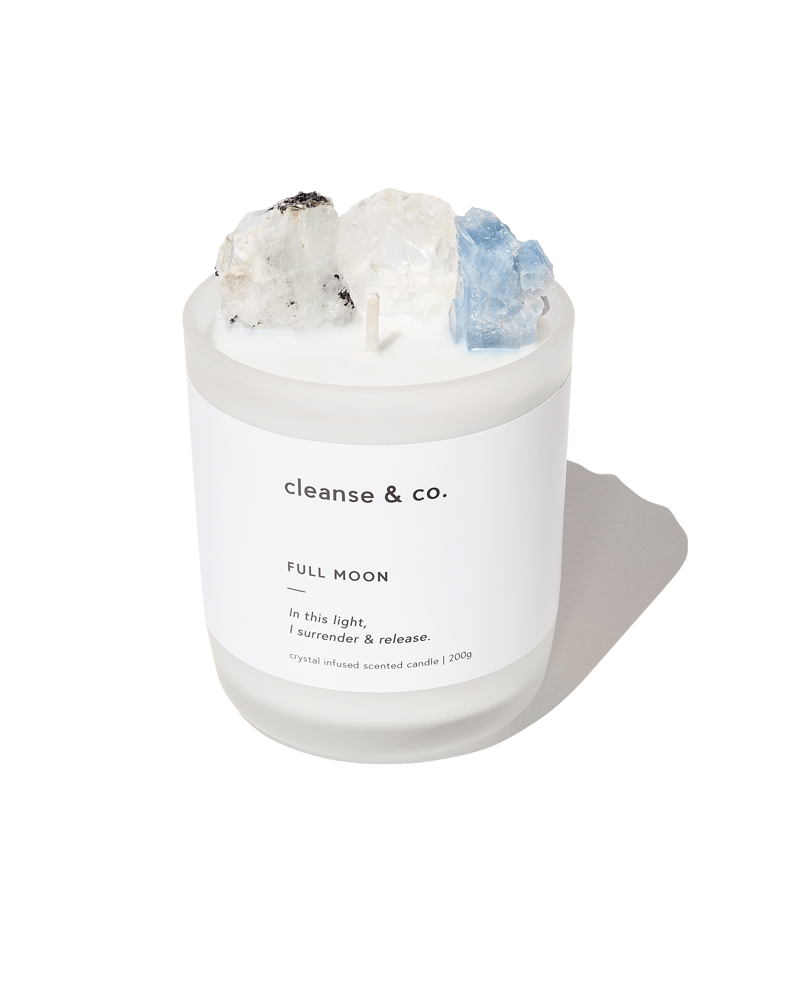 Full Moon Intention Crystal Candle candle cleanse and co.