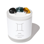 Gemini Zodiac Crystal Candle candle cleanse and co.