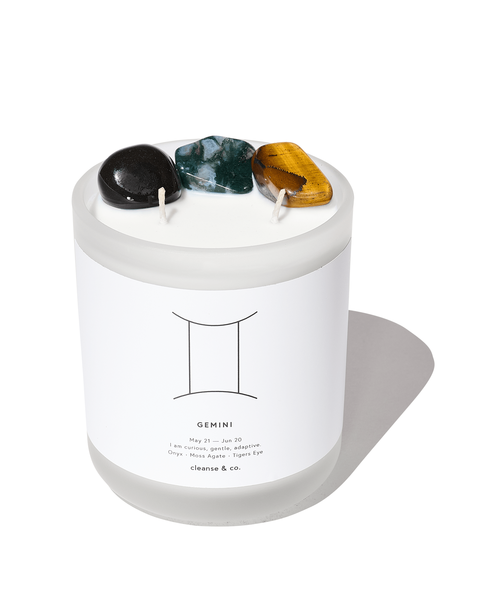 Gemini Zodiac Crystal Candle candle cleanse and co.