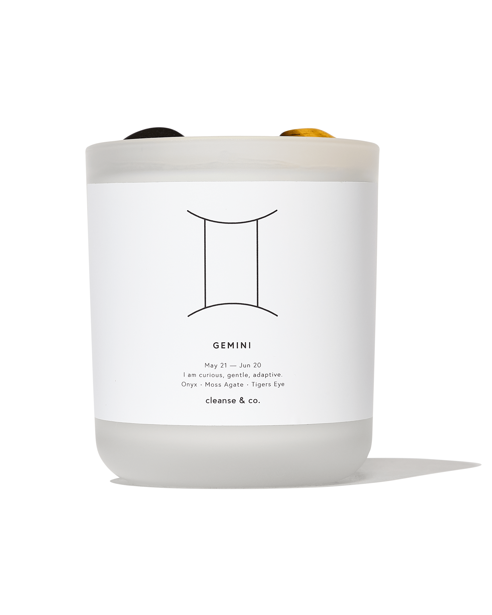 Gemini Zodiac Crystal Candle candle cleanse and co.