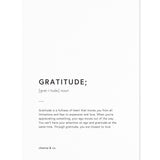 Gratitude print print A4 cleanse and co.