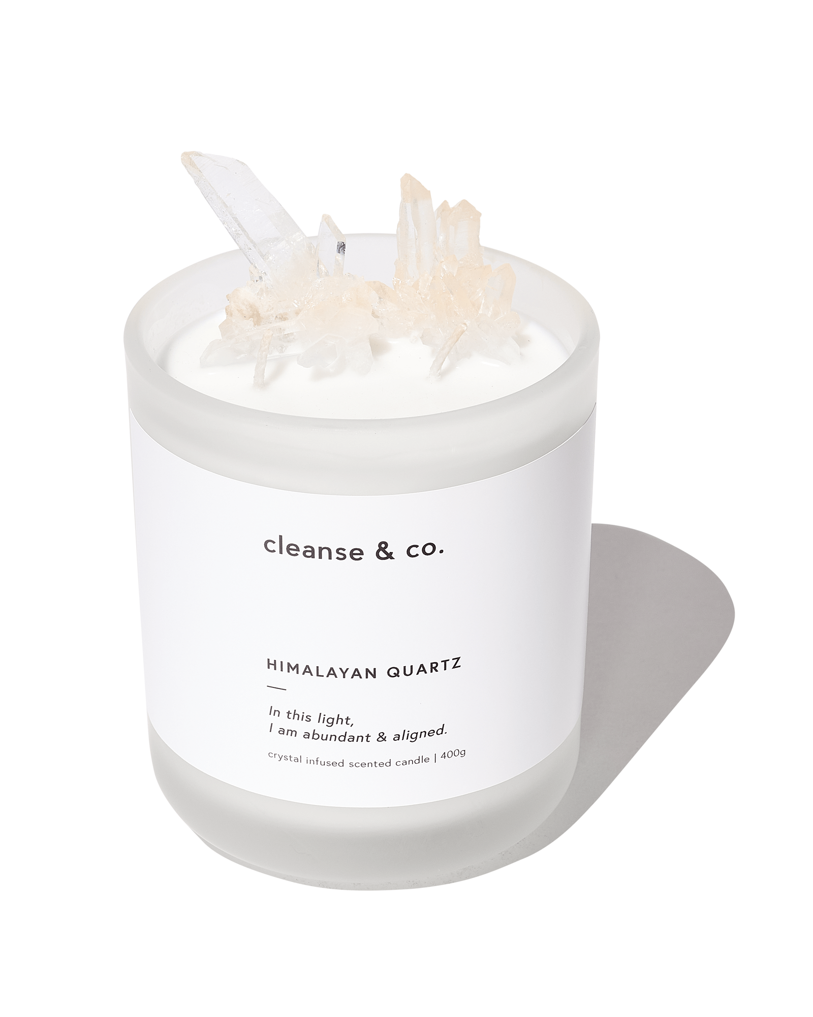 Himalayan Quartz Crystal Candle - abundant & aligned candle 400G / Baccarat Rouge Type cleanse and co.
