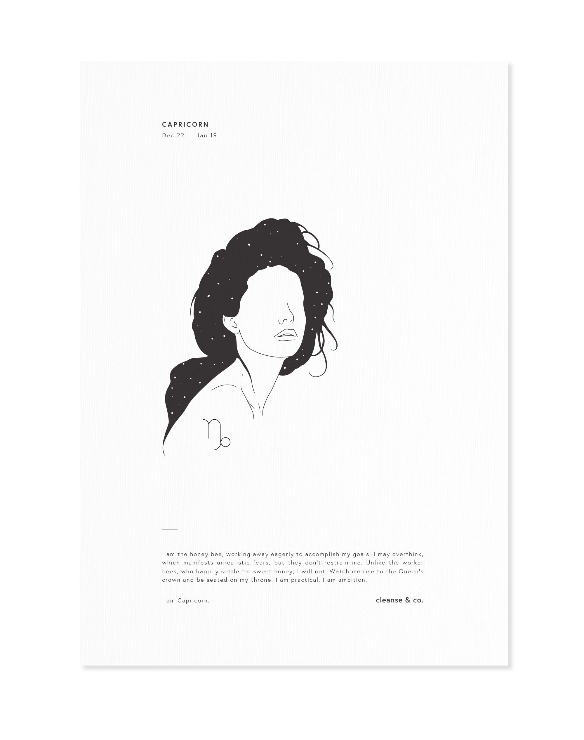 I am Capricorn - Zodiac Print print cleanse and co.