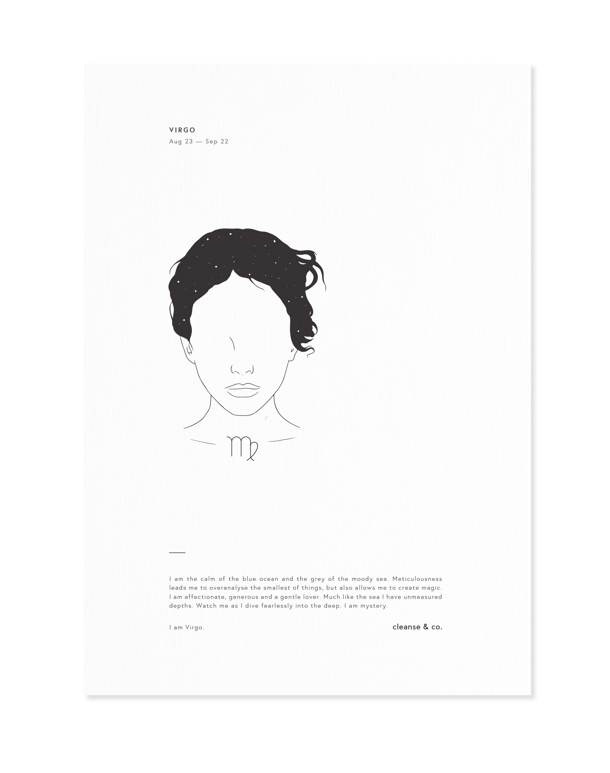 I am Virgo - Zodiac Print print cleanse and co.