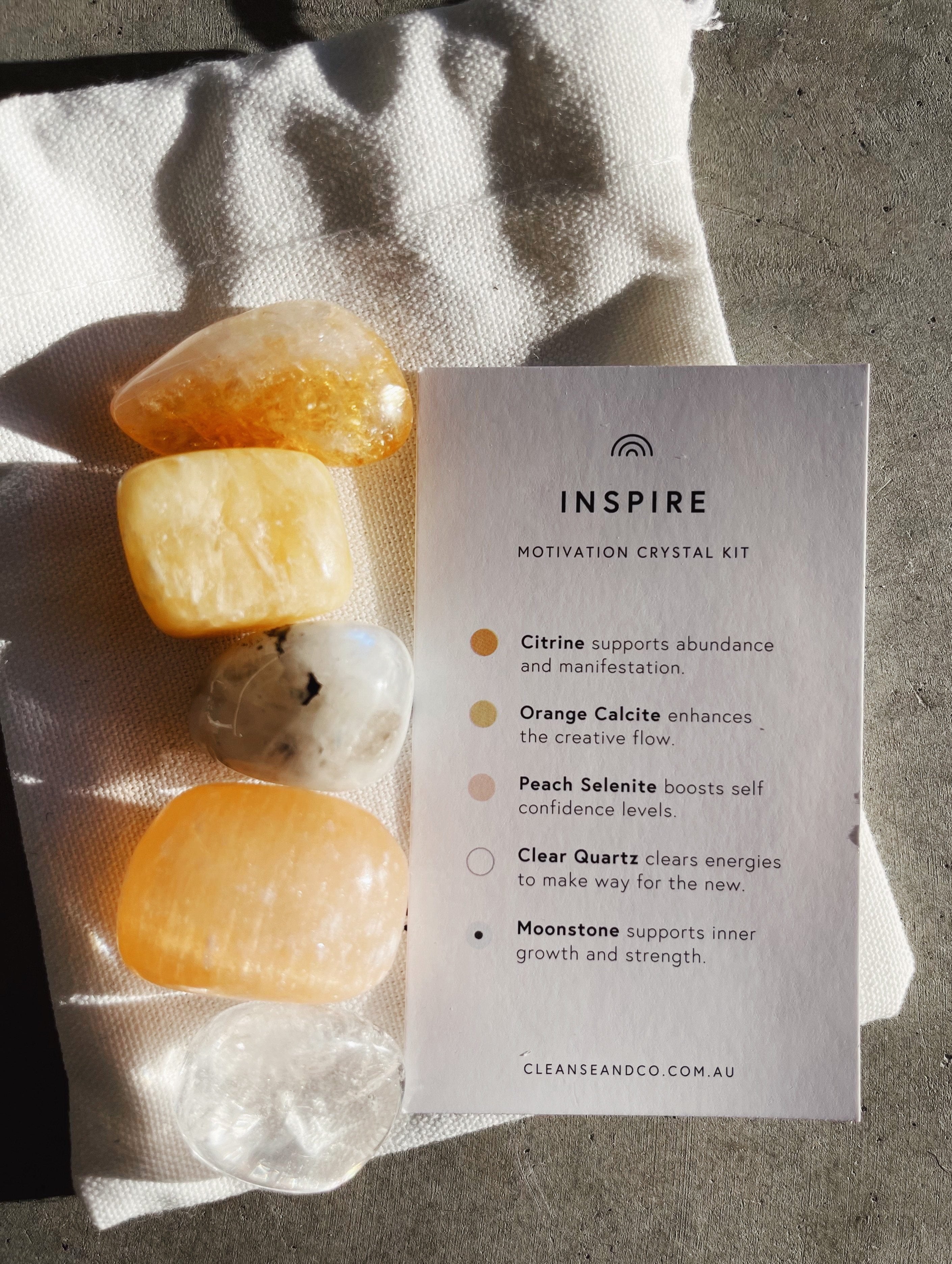 Inspire Crystal Kit – Motivation crystal kit cleanse & co.