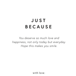 Just Because Card gift_wrapping cleanse & co.