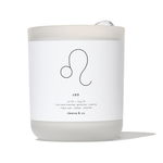 Leo Zodiac Crystal Candle candle cleanse and co.