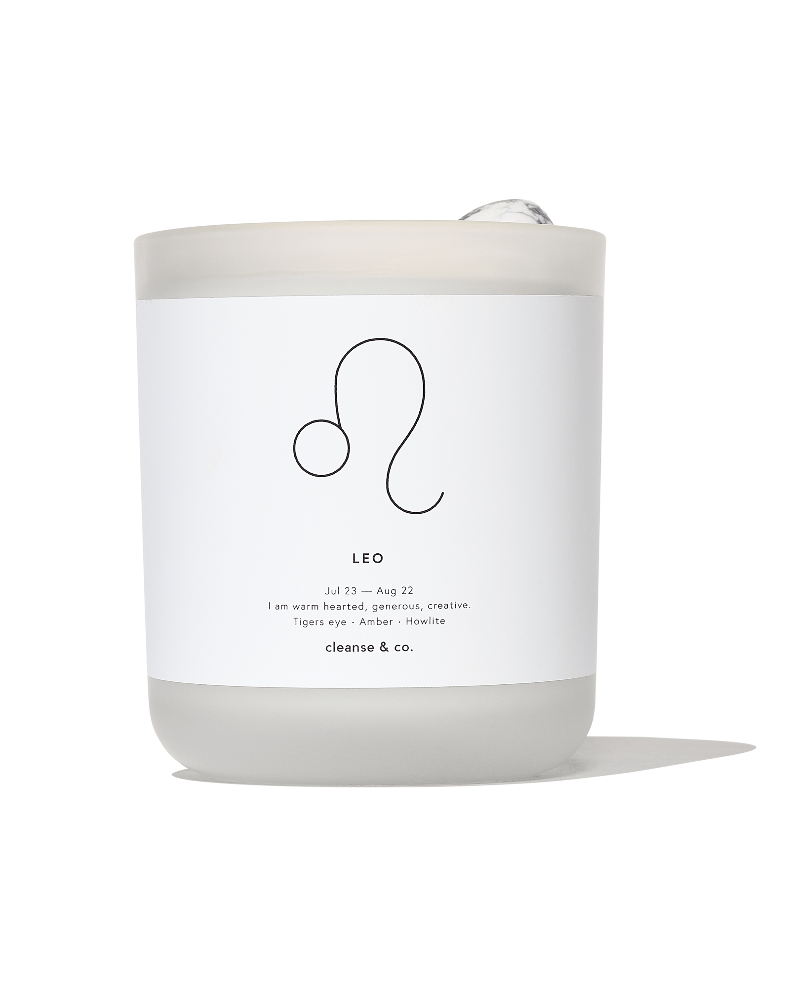 Leo Zodiac Crystal Candle candle cleanse and co.
