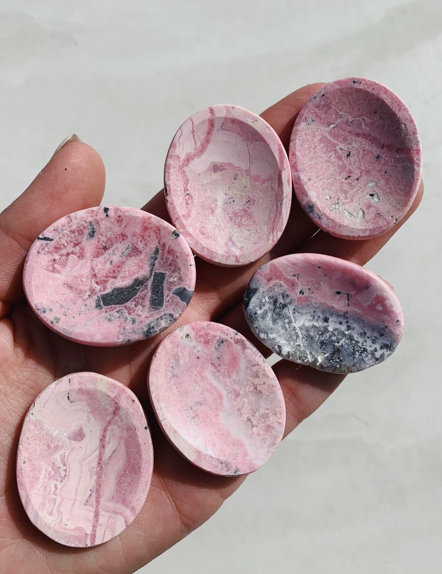 Light Rhodonite Worry Stone worry stone cleanse & co.