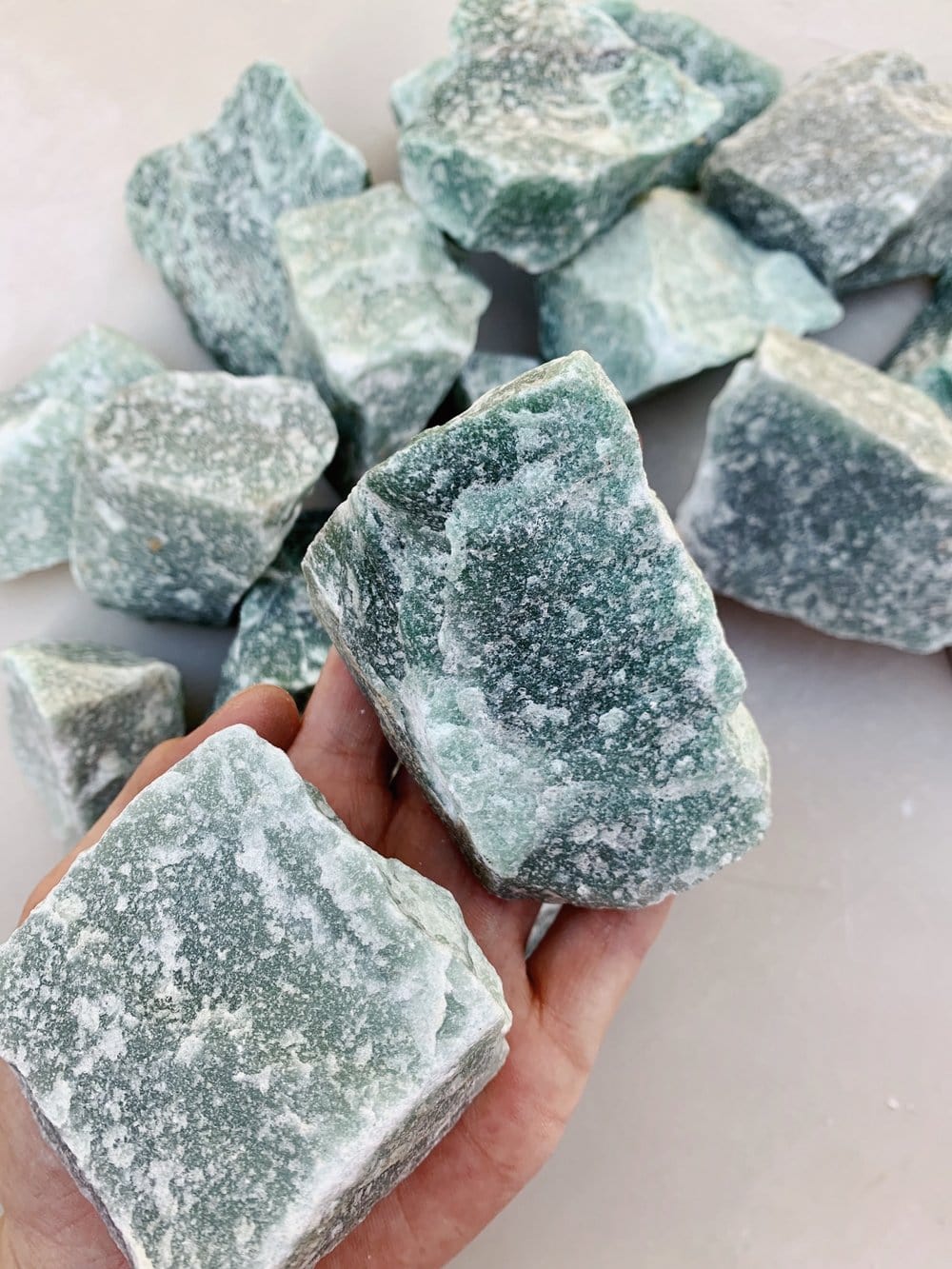 Medium Raw Green Aventurine Chunk - Intuitively Chosen raw cleanse and co.