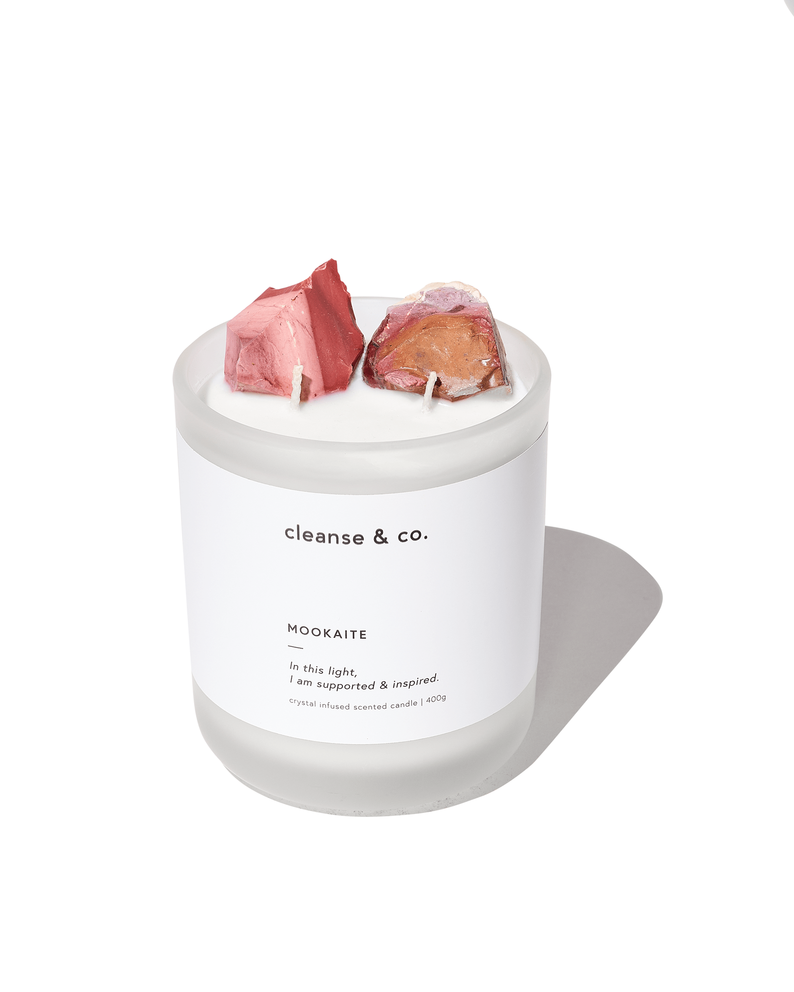 Mookaite Intention Crystal Candle - supported & inspired candle 400G / Australian Natives (+$10.00) cleanse and co.