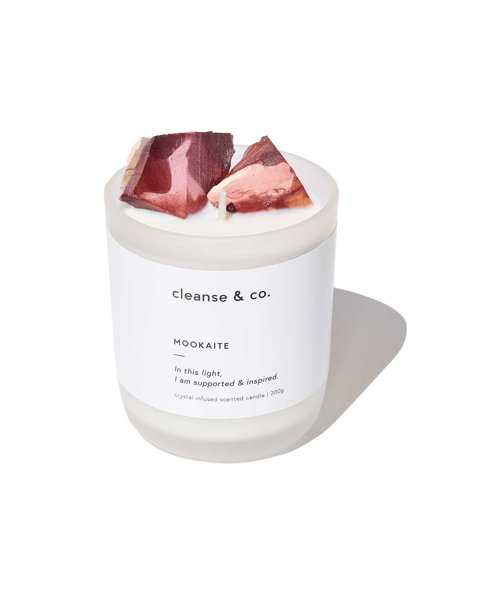Mookaite Intention Crystal Candle - supported & inspired candle 200G / Australian Natives (+$10.00) cleanse and co.