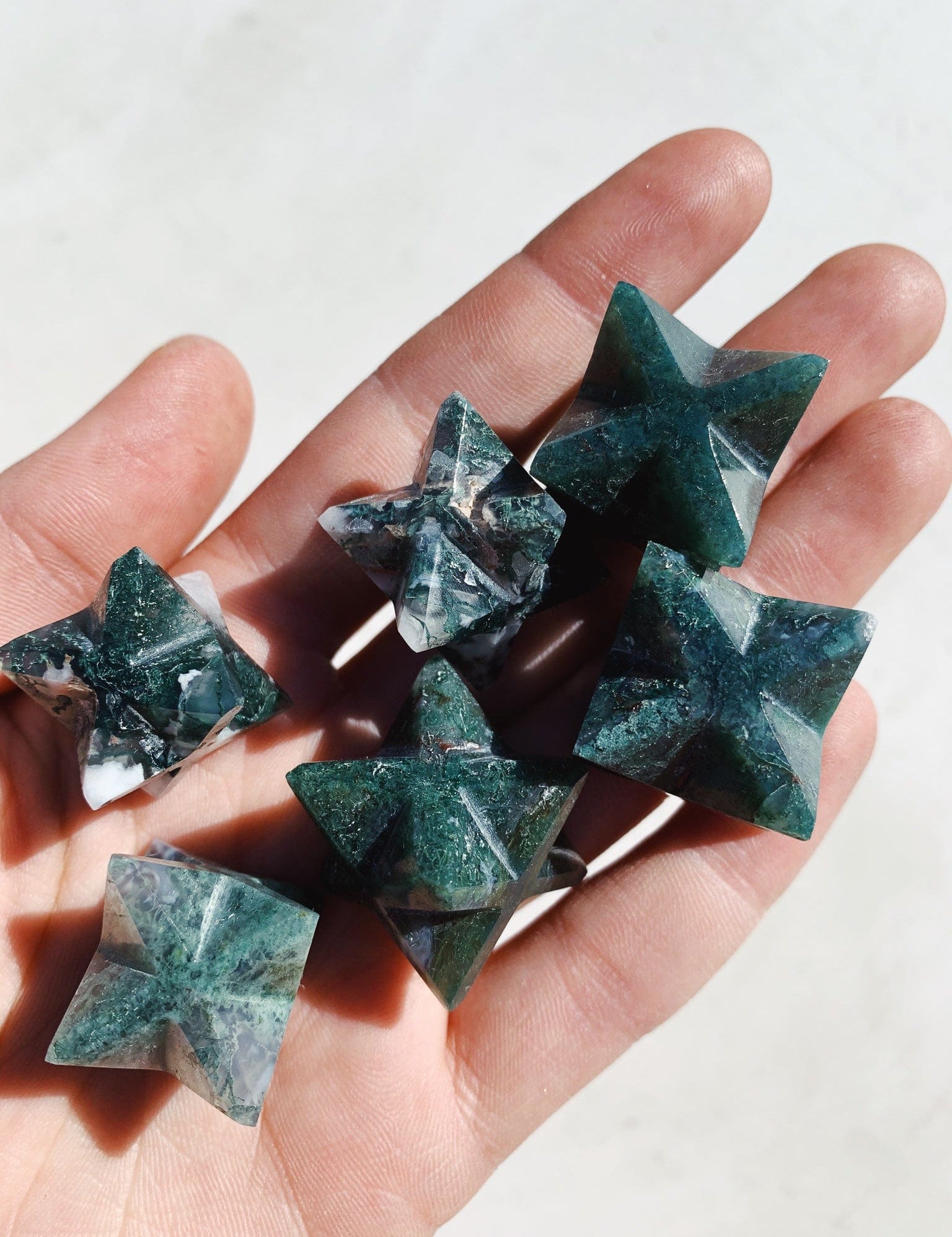 Moss Agate - Merkaba Star shape cleanse & co.
