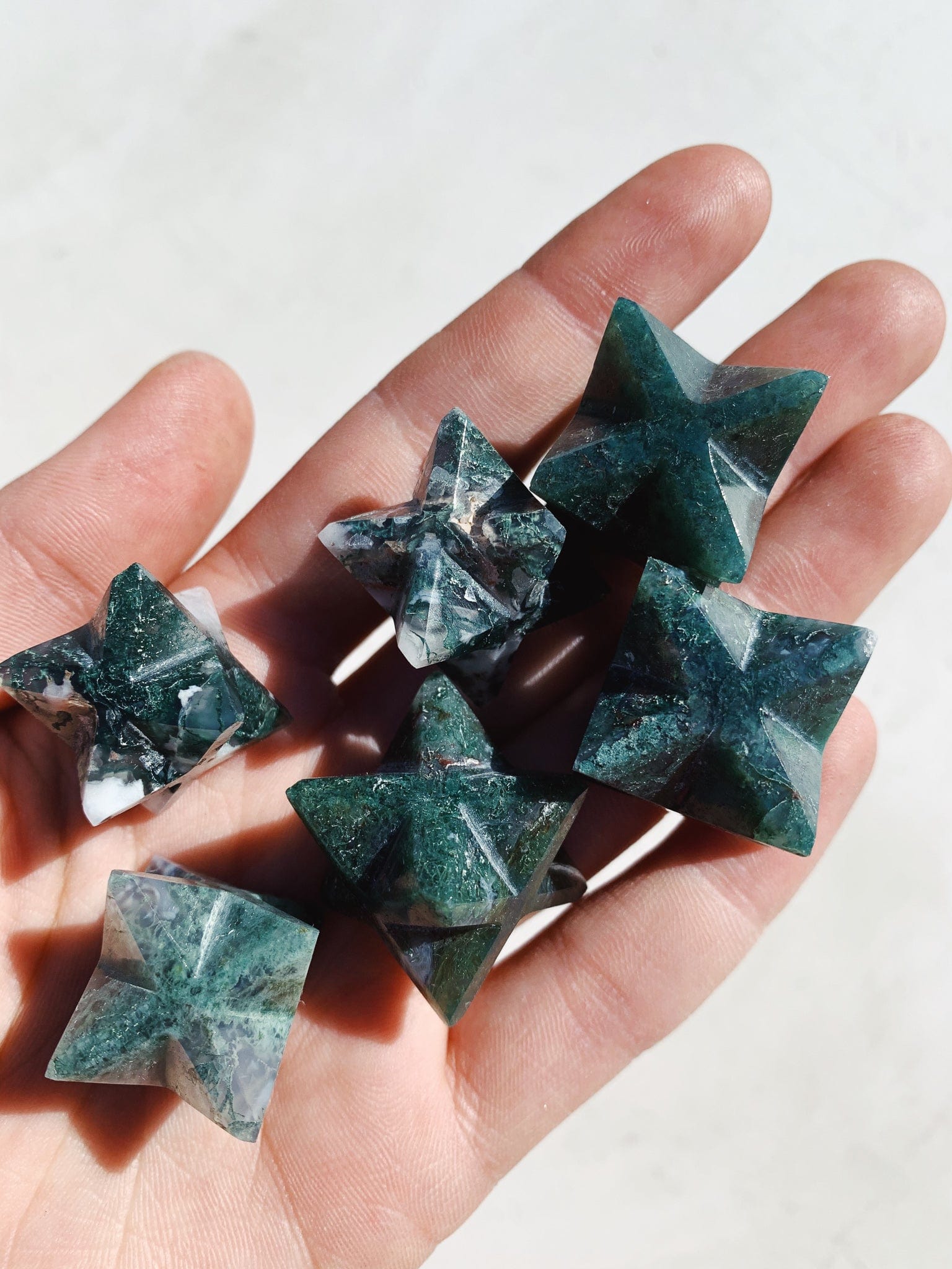Moss Agate - Merkaba Star shape cleanse & co.
