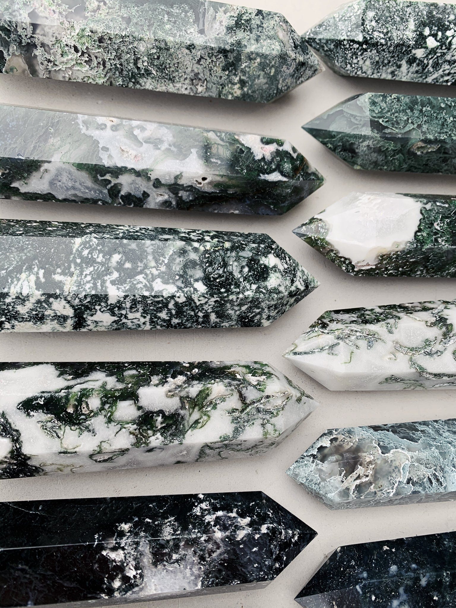 Moss Agate Tower - Intuitively Chosen tower cleanse & co.