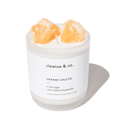 Orange Calcite Intention Crystal Candle - creative & powerful candle cleanse and co.