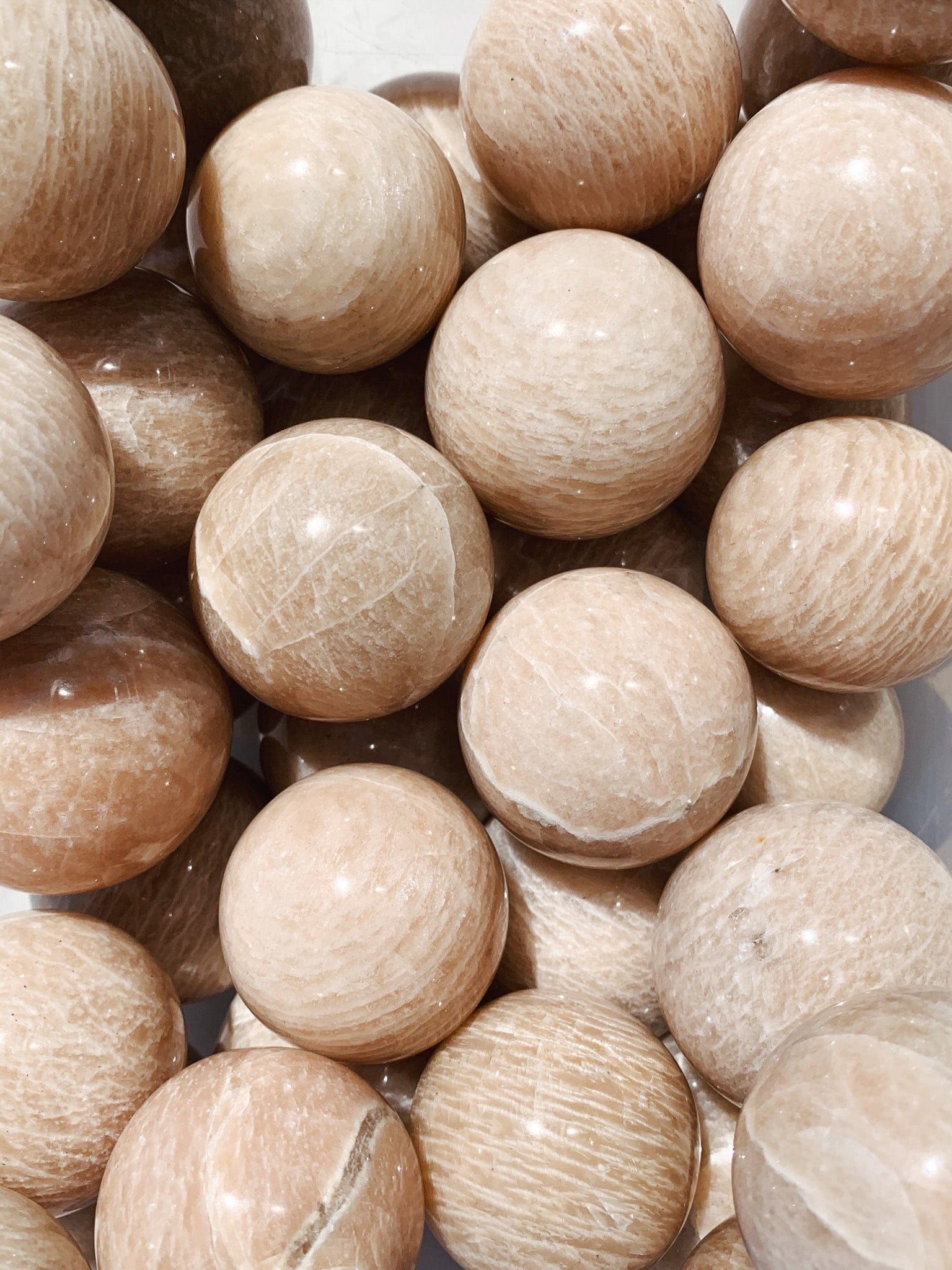 Peach Moonstone Sphere - Intuitively Chosen sphere cleanse & co.