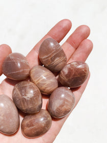 Peach Moonstone Tumble - Strength/Support tumbled cleanse & co.