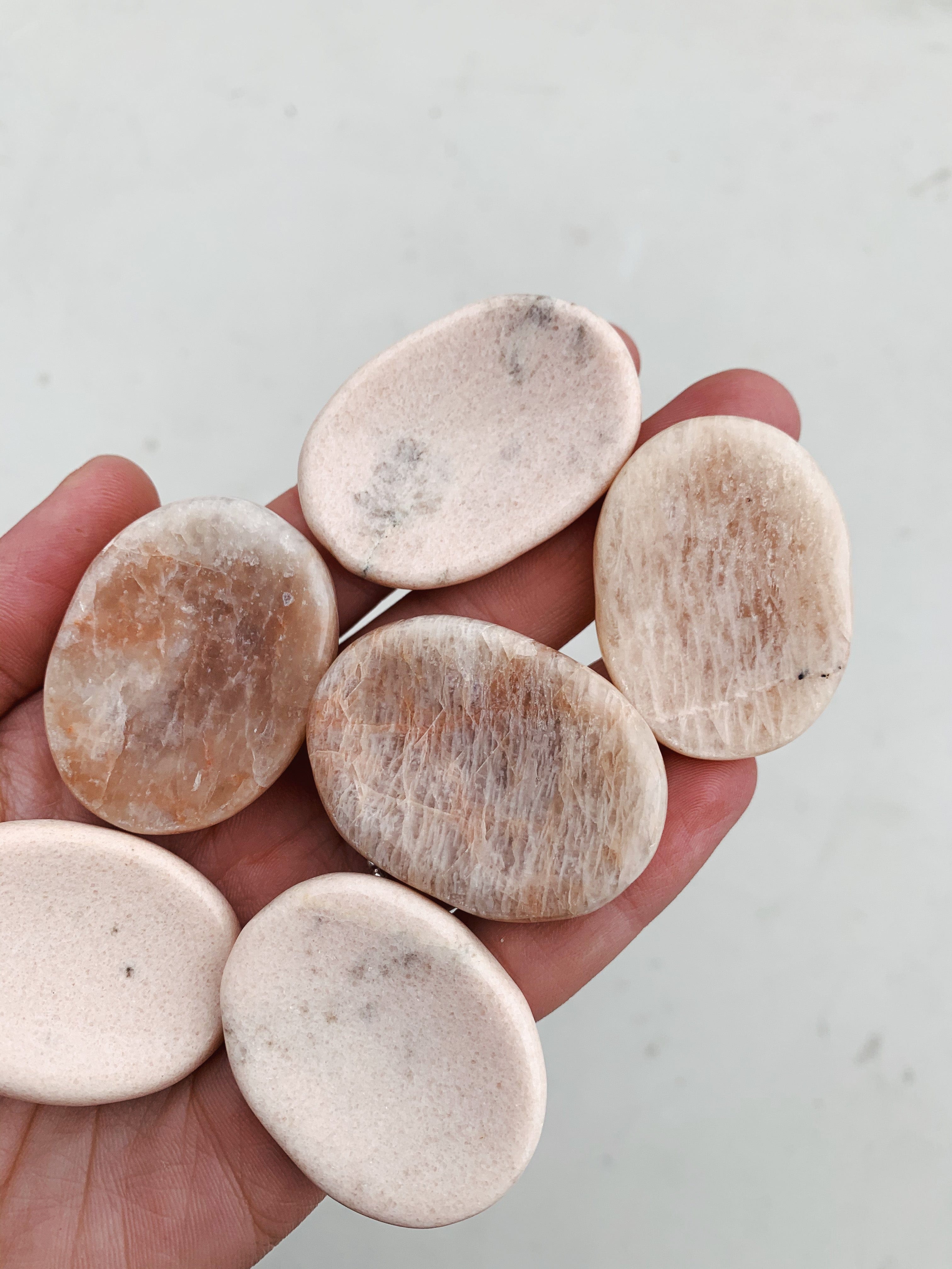 Peach Moonstone Worry Stone worry stone cleanse & co.