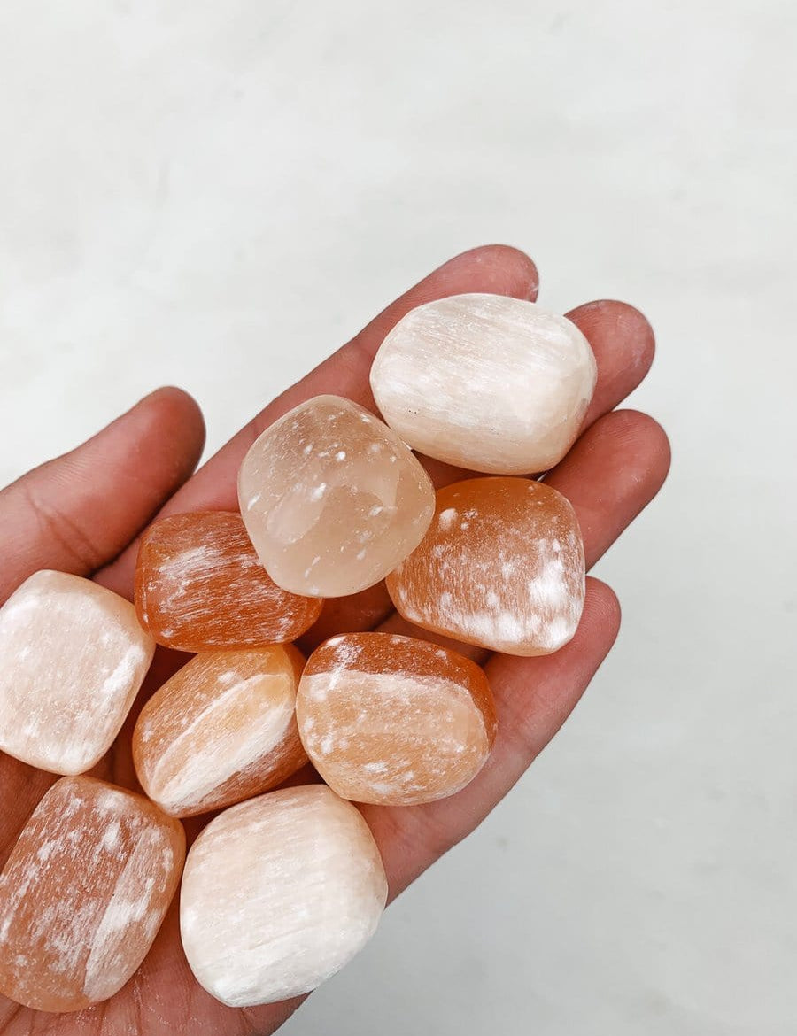 Peach Selenite Tumble - Forgiveness/Acceptance tumbled cleanse & co.