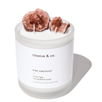 Pink Amethyst Intention Crystal Candle - guided & loved candle cleanse and co.