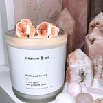Pink Amethyst Intention Crystal Candle - guided & loved candle cleanse and co.