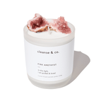 Pink Amethyst Intention Crystal Candle - guided & loved candle cleanse and co.