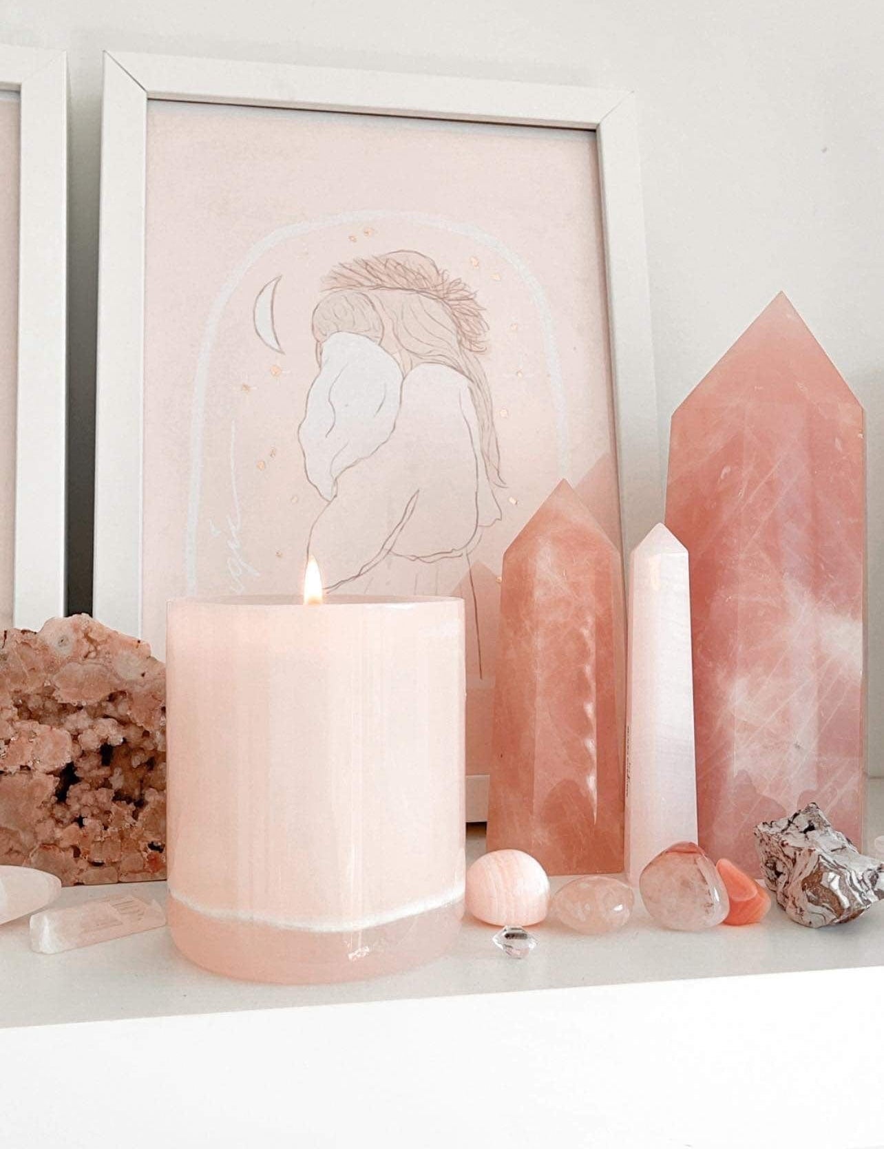 Pink Onyx Candle candle Coconut Lime & Elderflower cleanse & co.