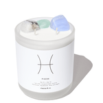 Pisces Zodiac Crystal Candle candle cleanse and co.