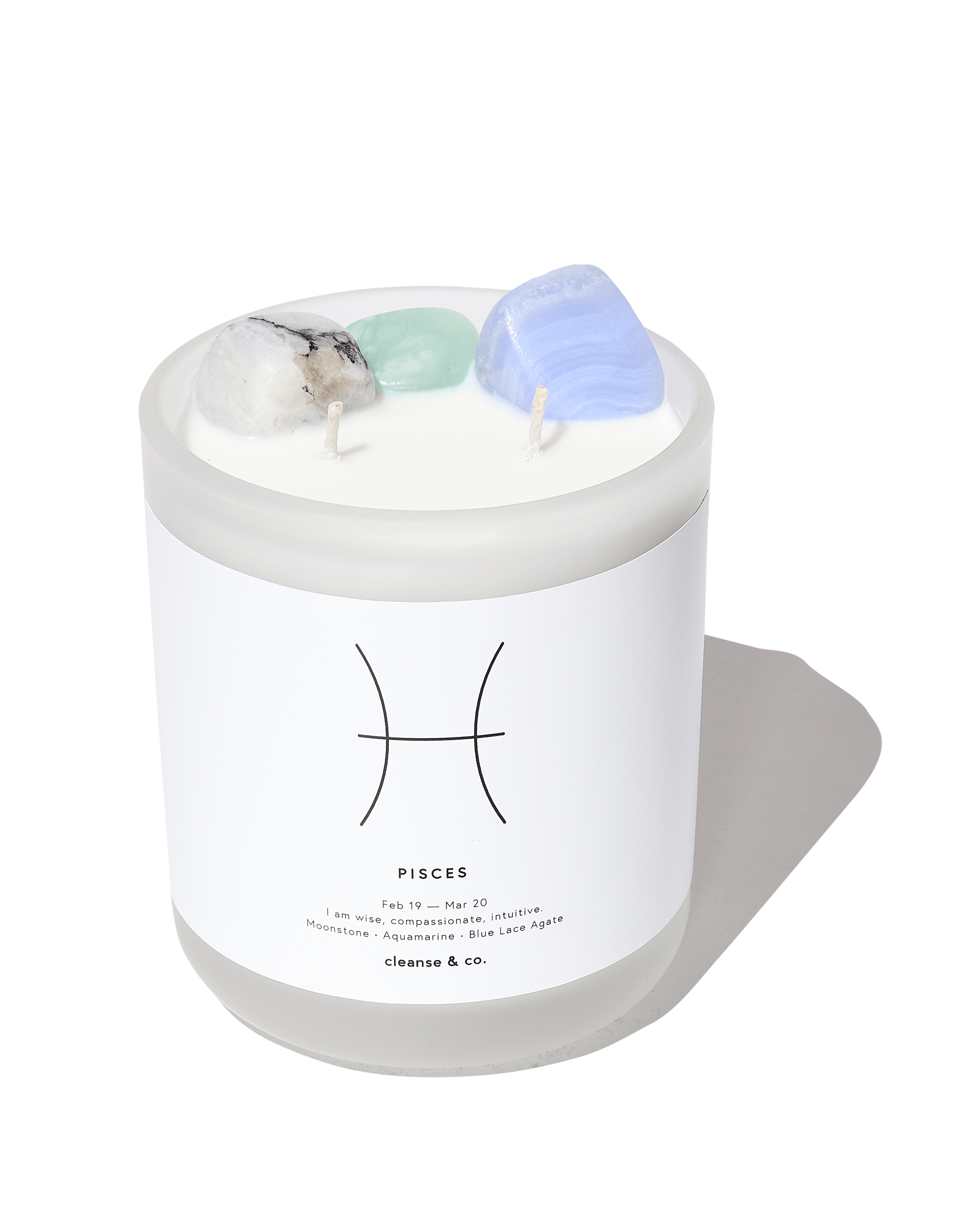 Pisces Zodiac Crystal Candle candle cleanse and co.