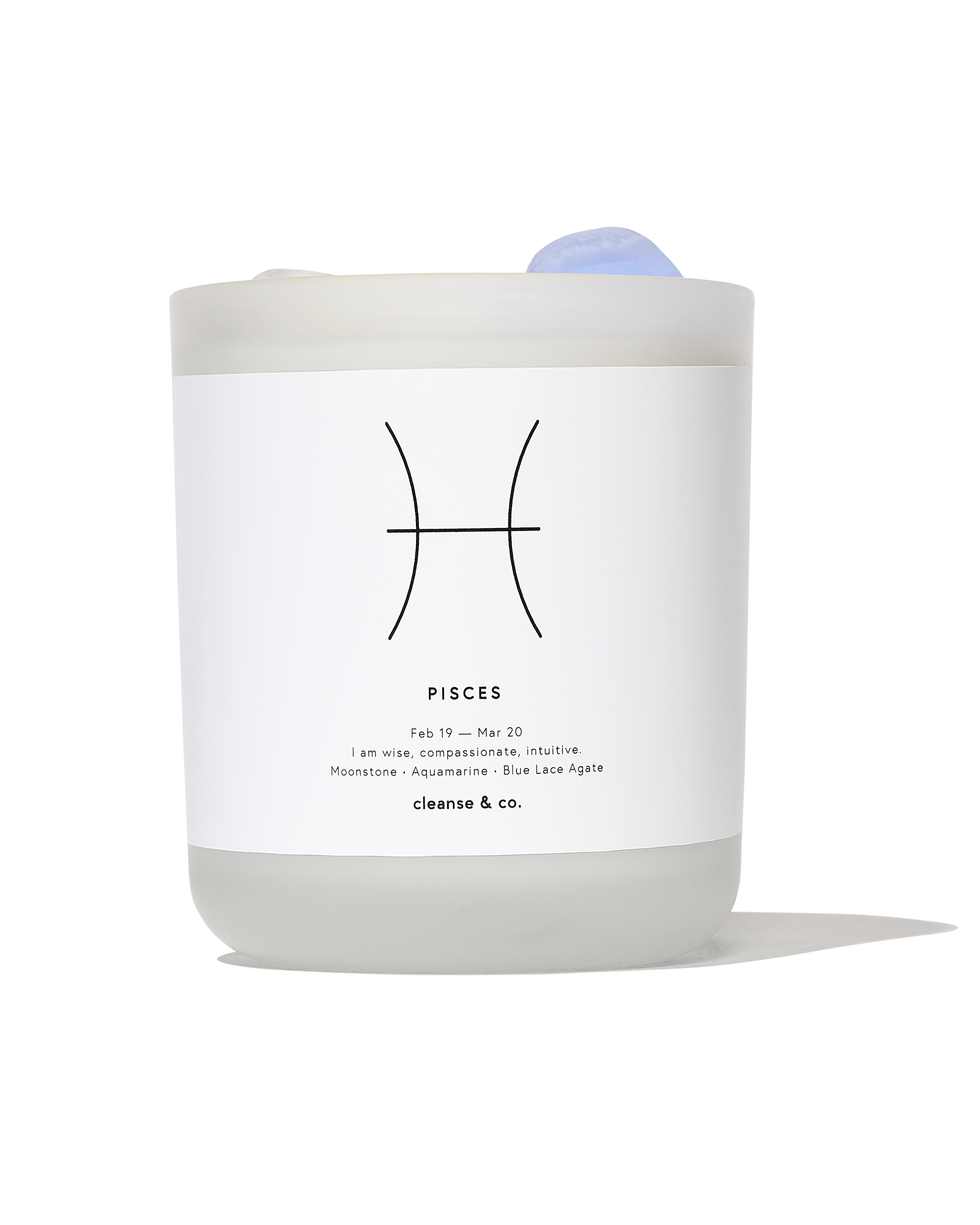 Pisces Zodiac Crystal Candle candle cleanse and co.