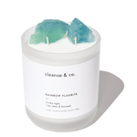 Rainbow Fluorite Intention Crystal Candle - clear & focused candle cleanse and co.
