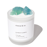 Rainbow Fluorite Intention Crystal Candle - clear & focused candle cleanse and co.