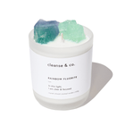Rainbow Fluorite Intention Crystal Candle - clear & focused candle cleanse and co.