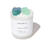 Rainbow Fluorite Intention Crystal Candle - clear & focused candle cleanse and co.