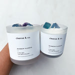 Rainbow Fluorite Intention Crystal Candle - clear & focused candle cleanse and co.