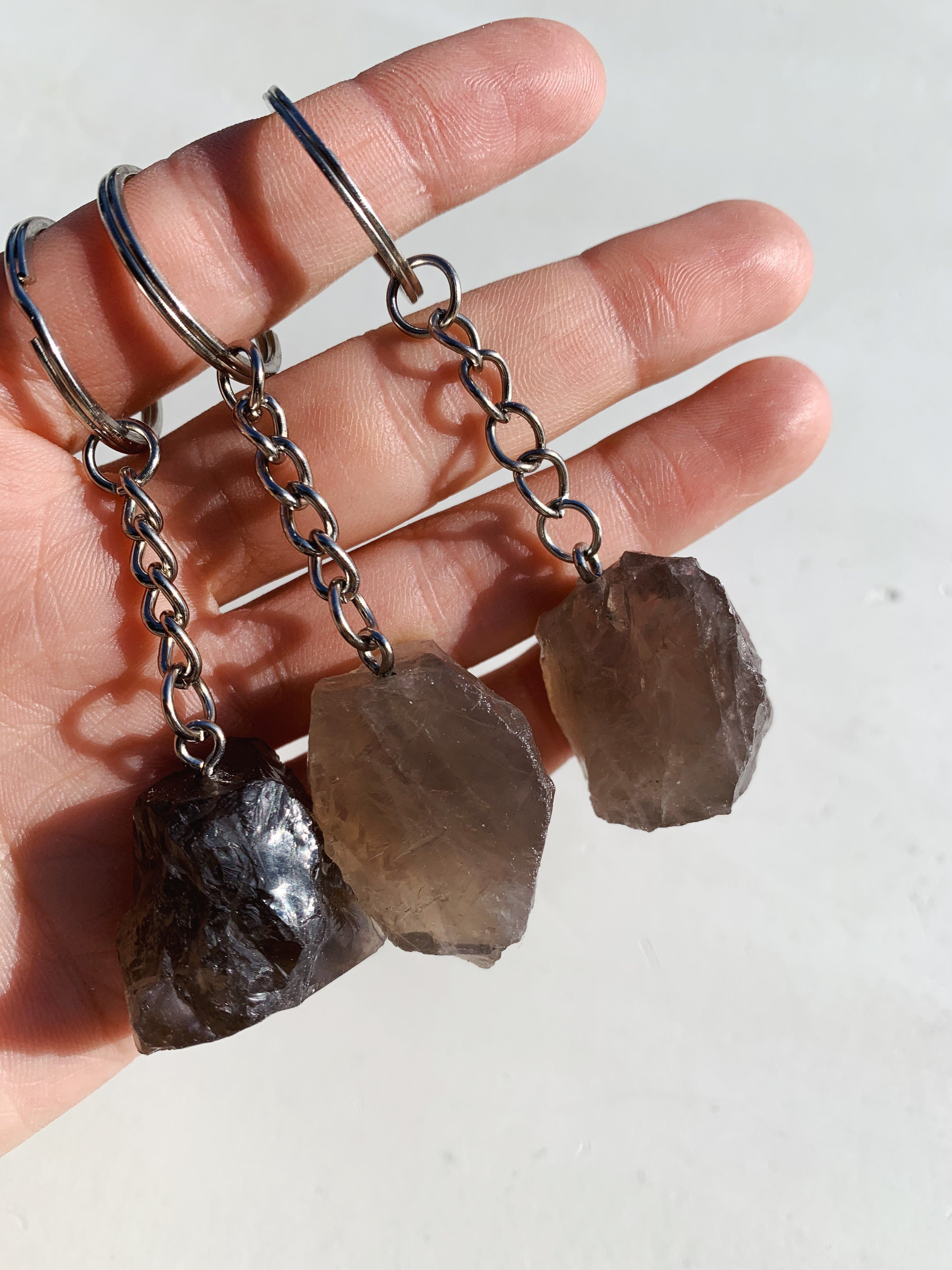 Raw Smokey Quartz Key Chain cleanse & co.