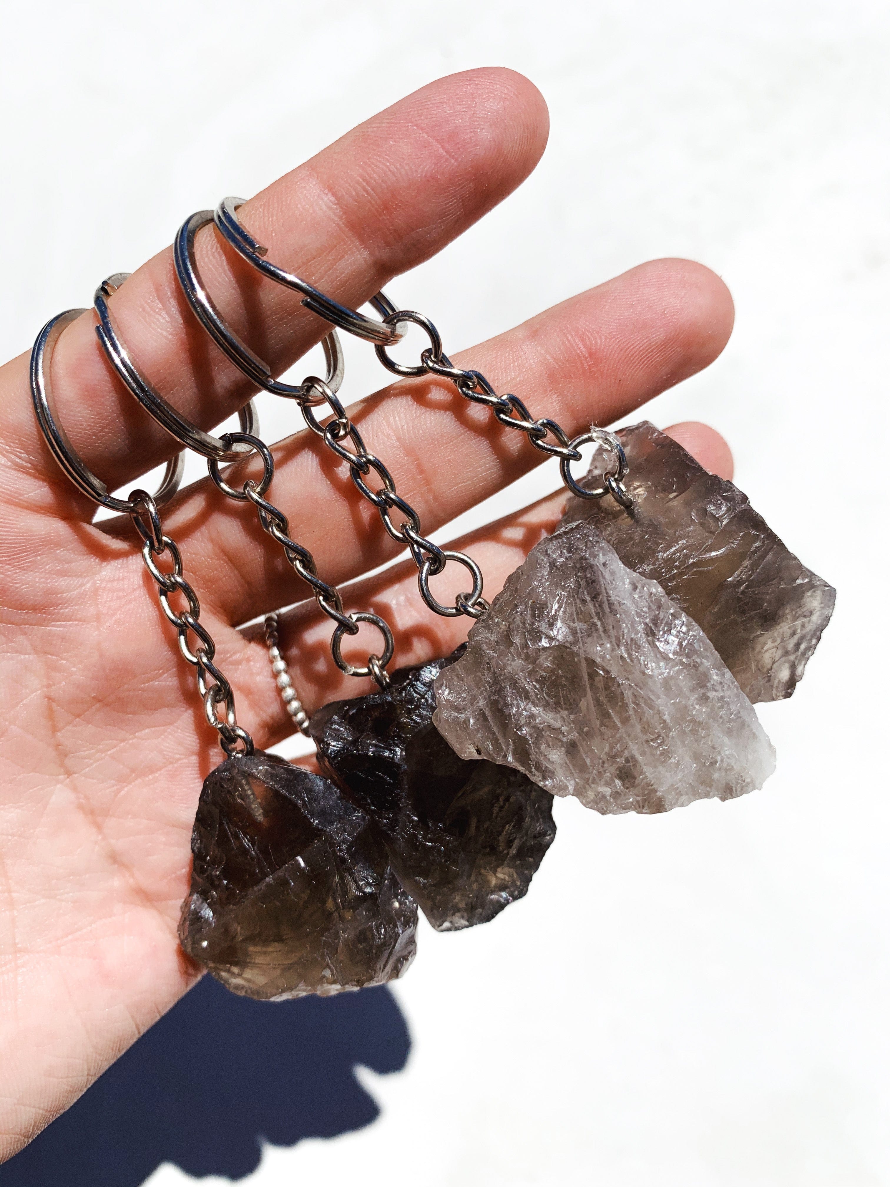Raw Smokey Quartz Key Chain cleanse & co.