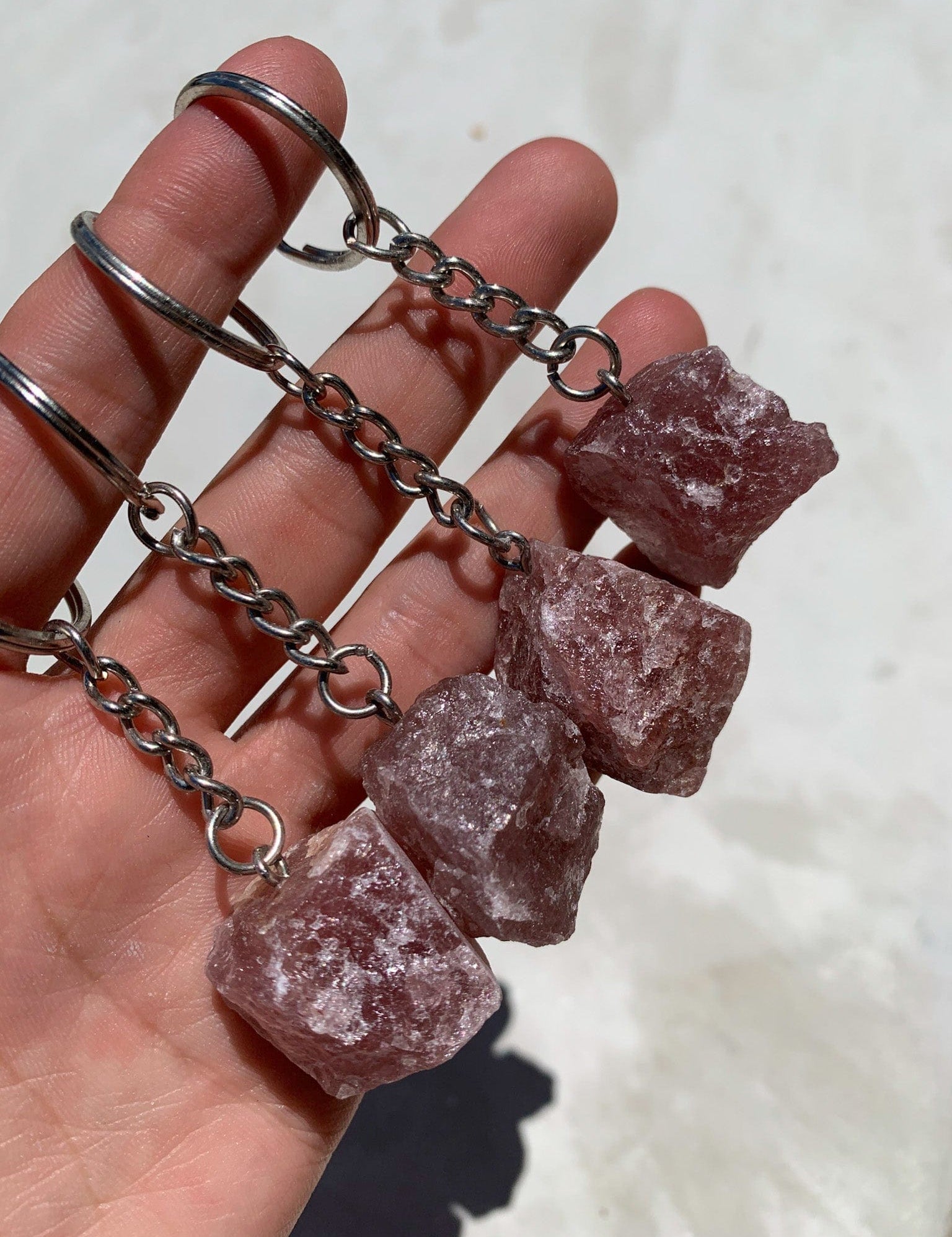 Raw Strawberry Quartz Key Chain cleanse & co.
