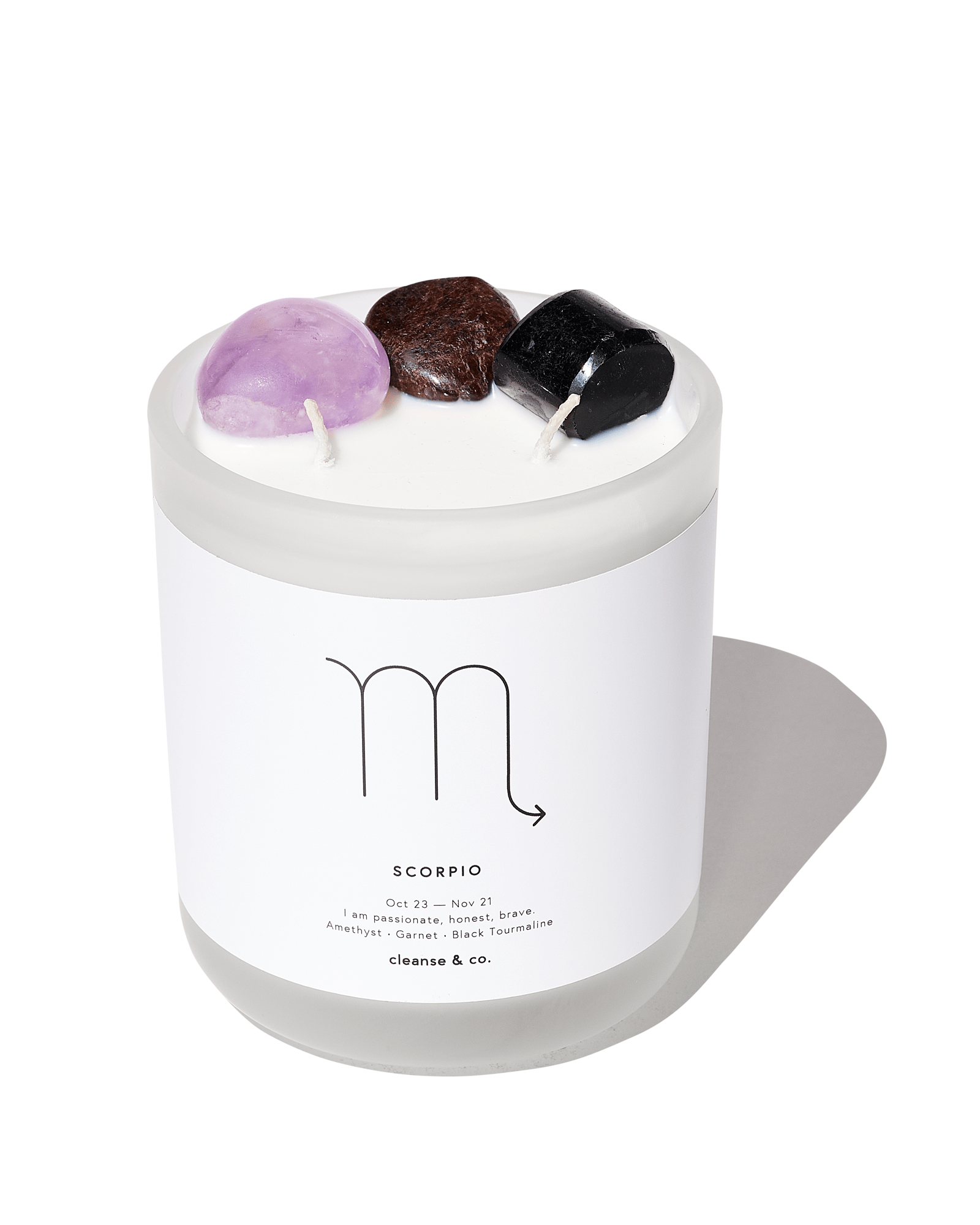 Scorpio Zodiac Crystal Candle candle cleanse and co.