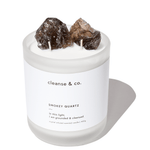 Smokey Quartz Intention Crystal Candle - grounded & cleansed candle cleanse and co.