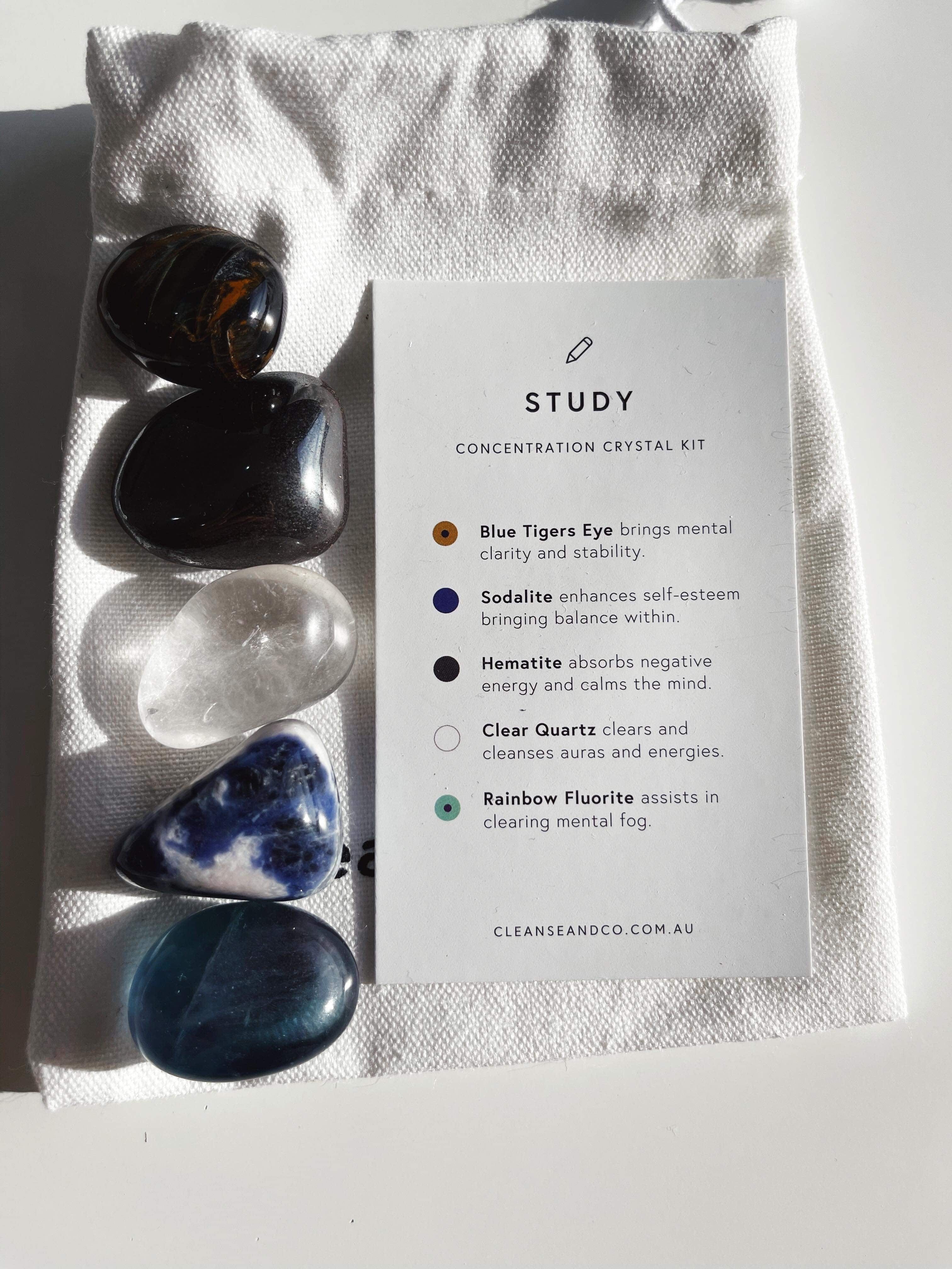 Study Crystal Kit - Concentration crystal kit cleanse & co.