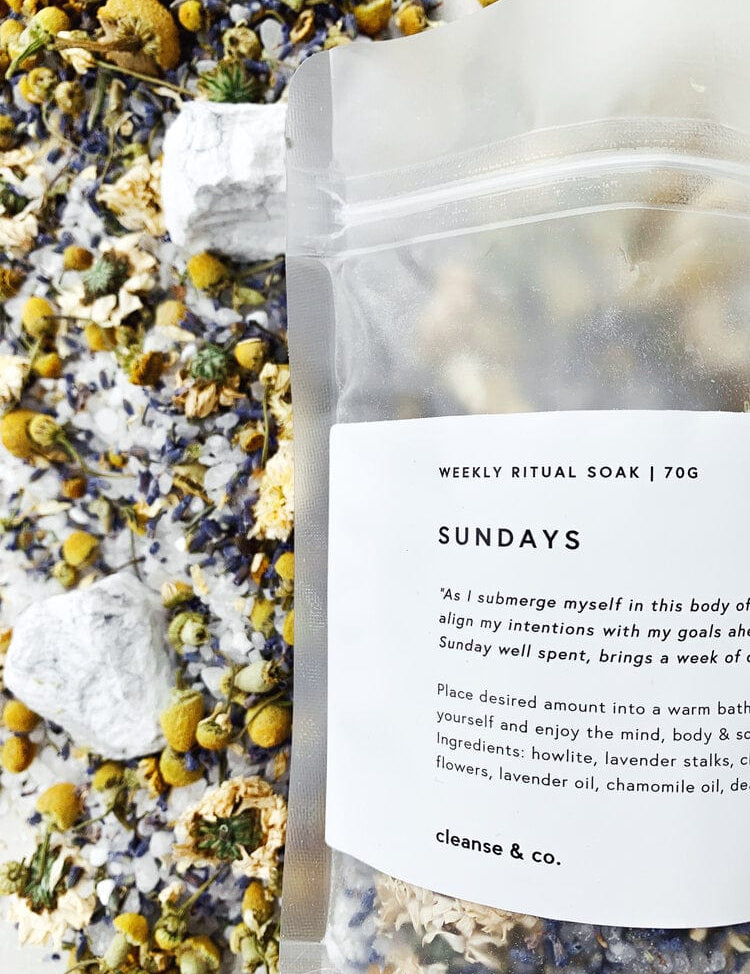 Sundays Ritual Soak Self & Home cleanse and co.