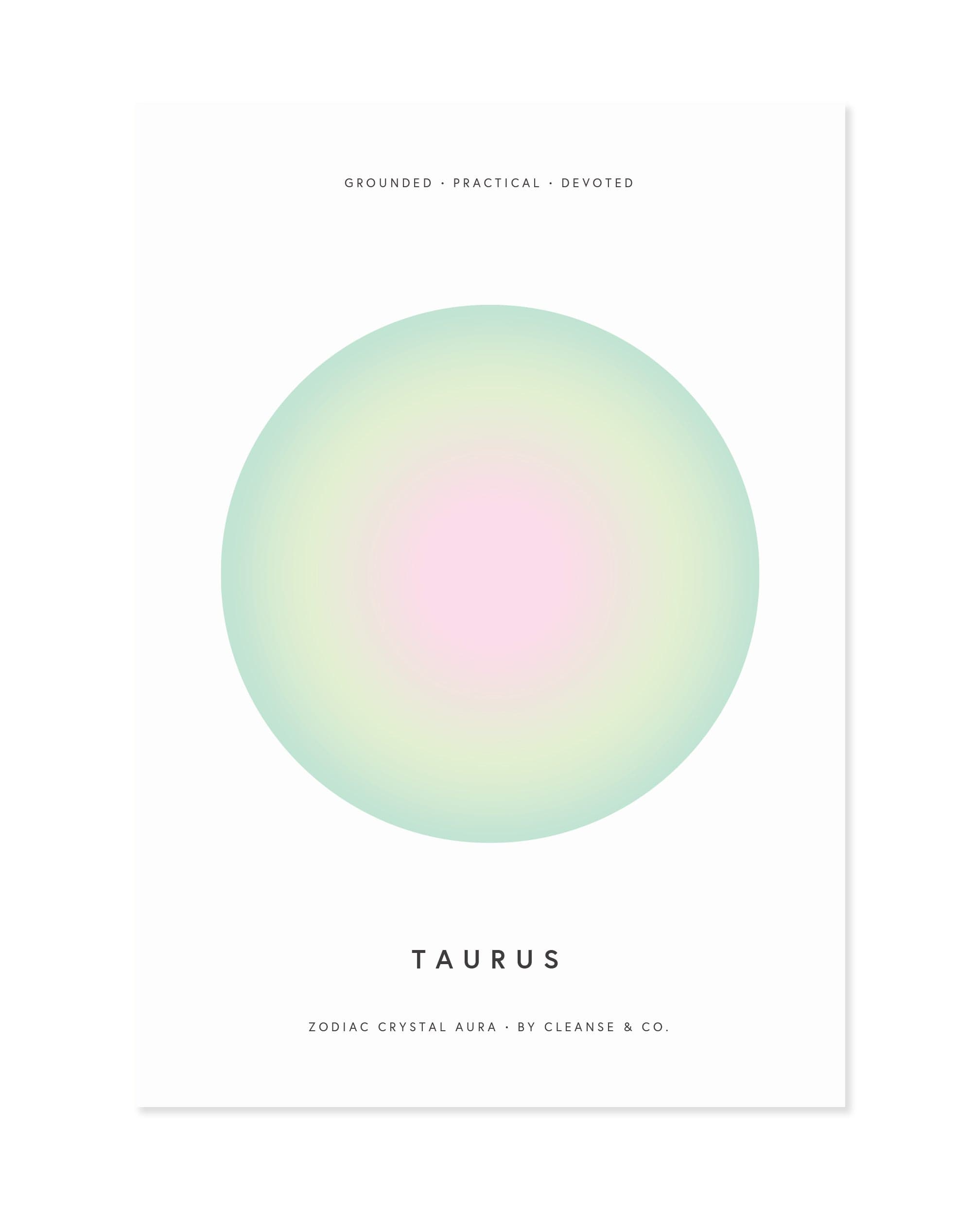 Taurus Aura - Zodiac Print print cleanse & co.