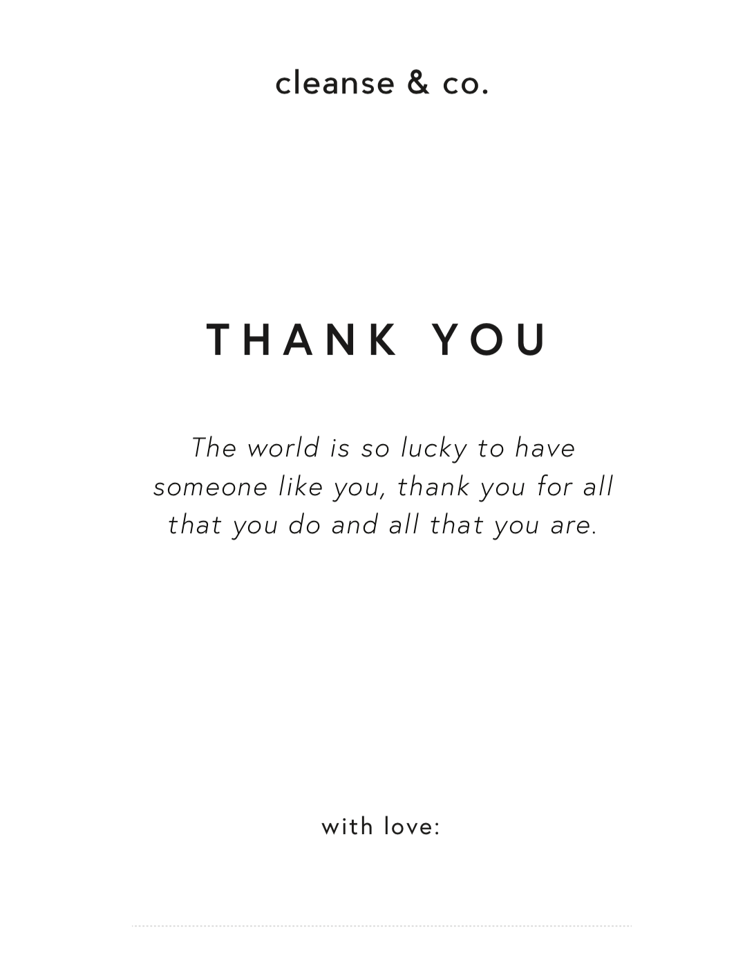 Thank You Card gift_wrapping cleanse & co.
