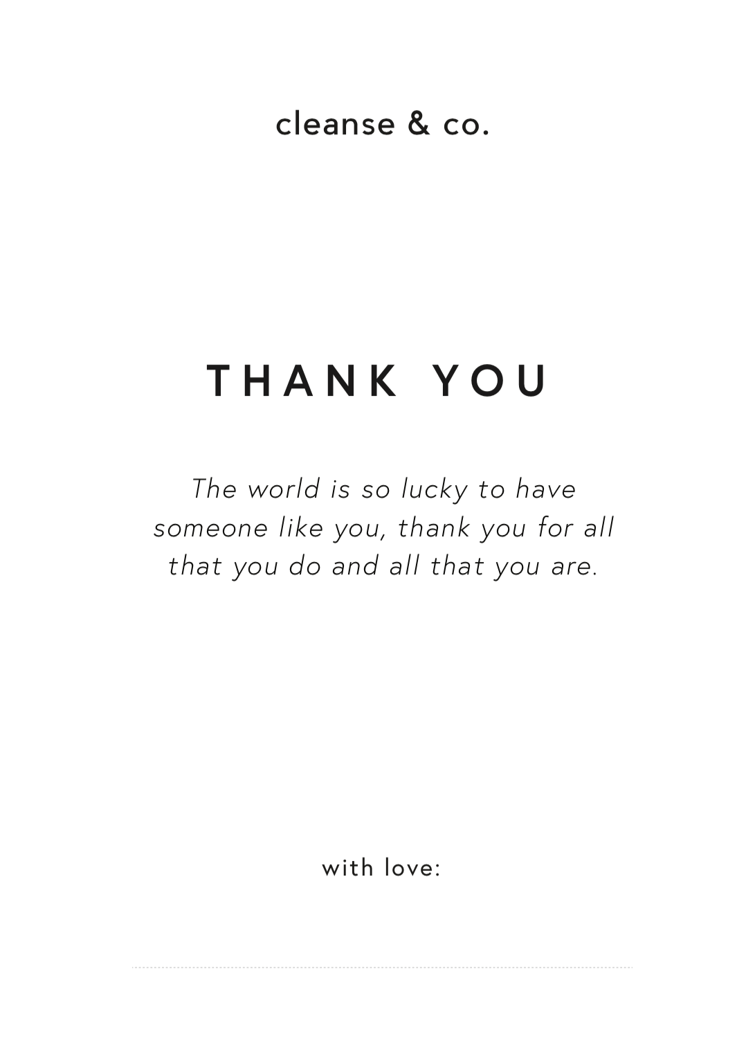 Thank You Card gift_wrapping cleanse & co.