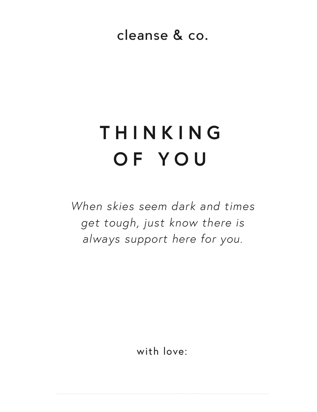 Thinking of You Card gift_wrapping cleanse & co.