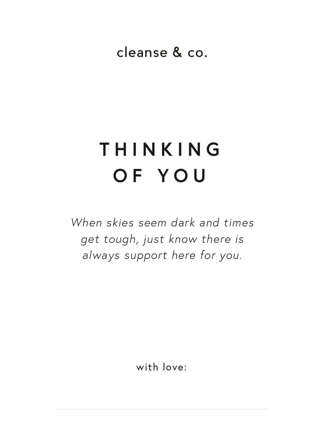 Thinking of You Card gift_wrapping cleanse & co.