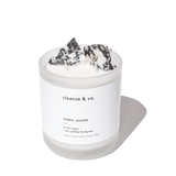 Zebra Jasper Crystal Candle - uplifted & aligned candle 400G / French Vanilla cleanse and co.